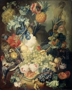Still Life with Flowers, Fruit and Birds