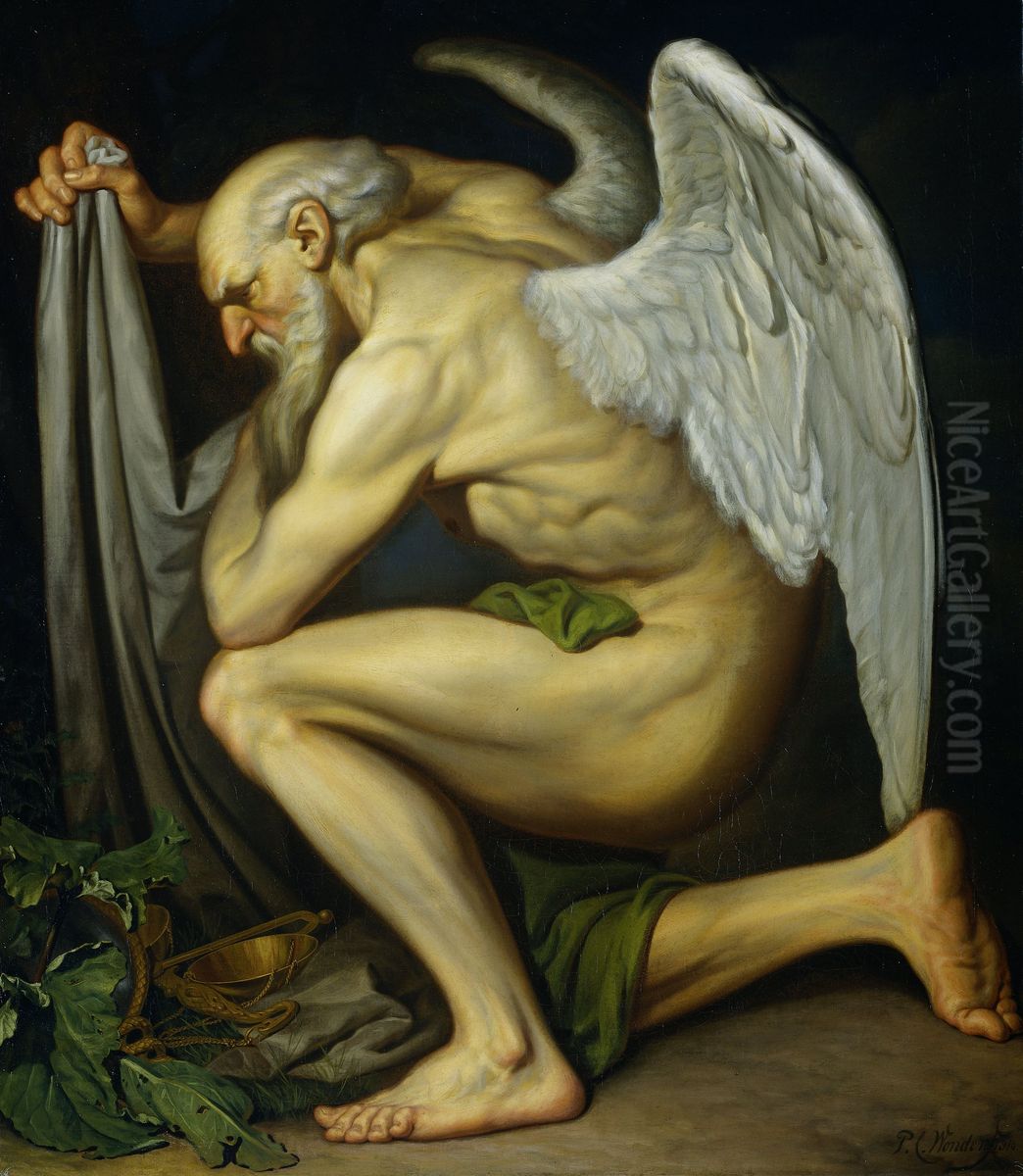 Time Oil Painting by Pieter Christoffel Wonder