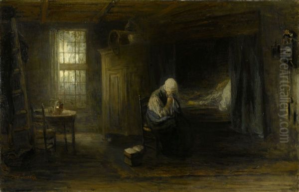'Alone in the World' Oil Painting by Jozef Israels