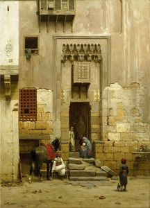 Binnenplaats van een huis te Cairo in Egypte