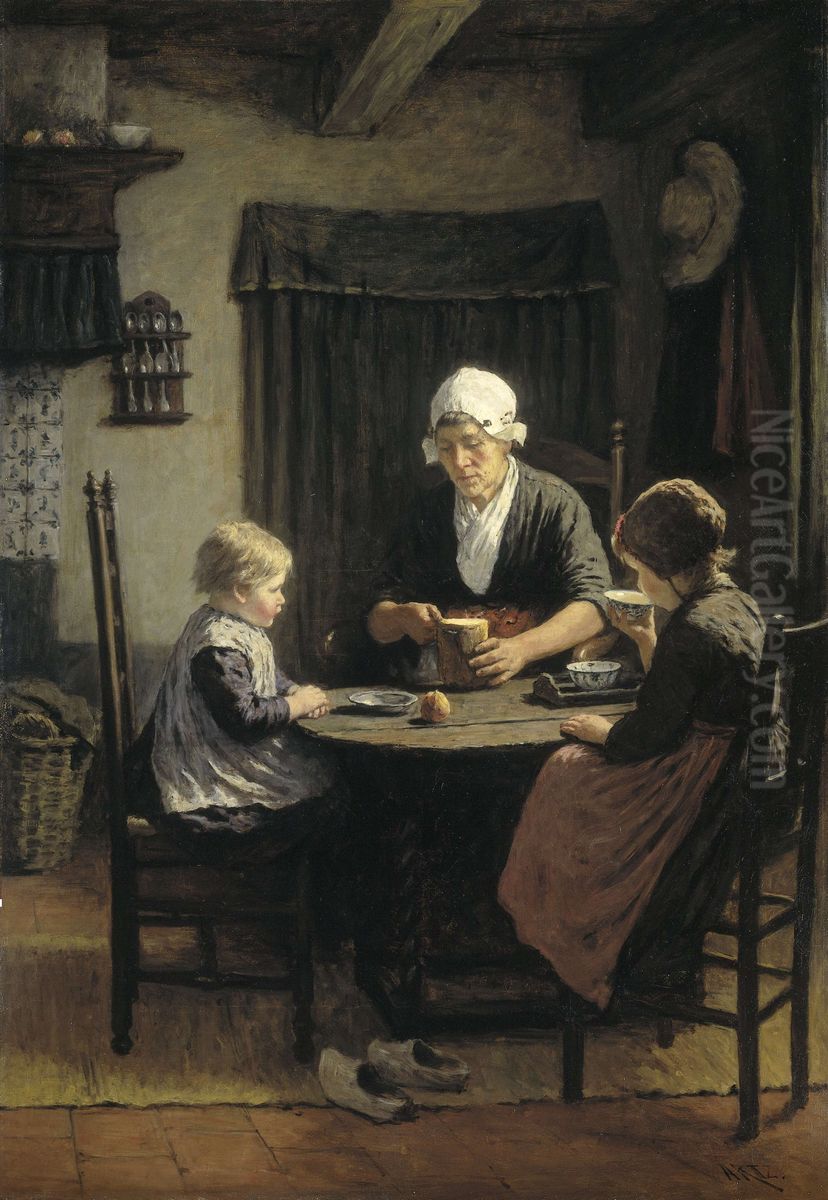 'At grandmother's' Oil Painting by David Adolph Constanz Artz