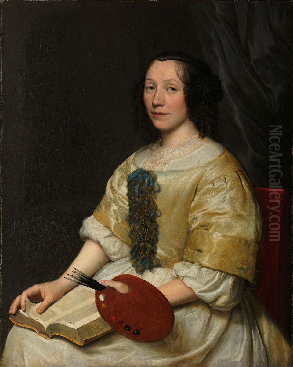Maria van Oosterwijck (1630-93). Bloemenschilderes Oil Painting by Wallerant Vaillant