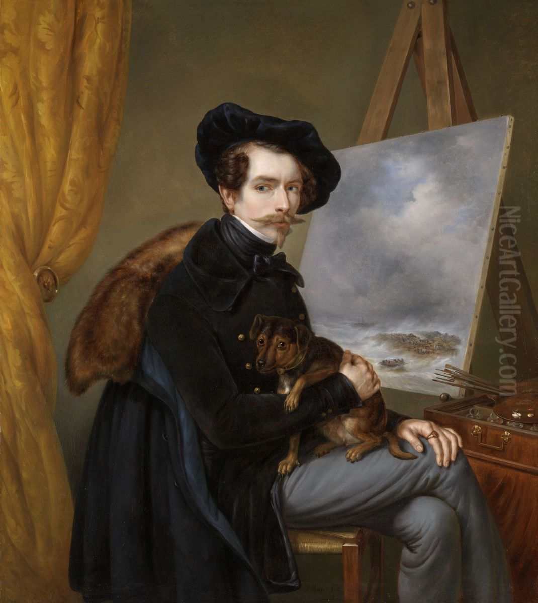 Self-Portrait Oil Painting by Louis Meijer