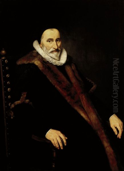 Portret van Cornelis Pietersz Hooft (1546-1626) Oil Painting by Cornelis van der Voort