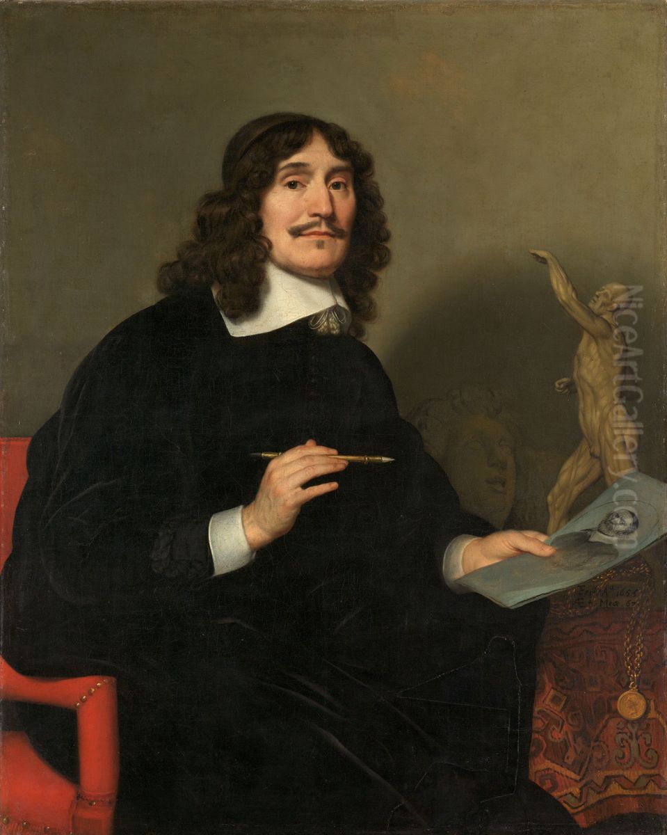 Portret van een kunstenaar Oil Painting by Gerard van Honthorst