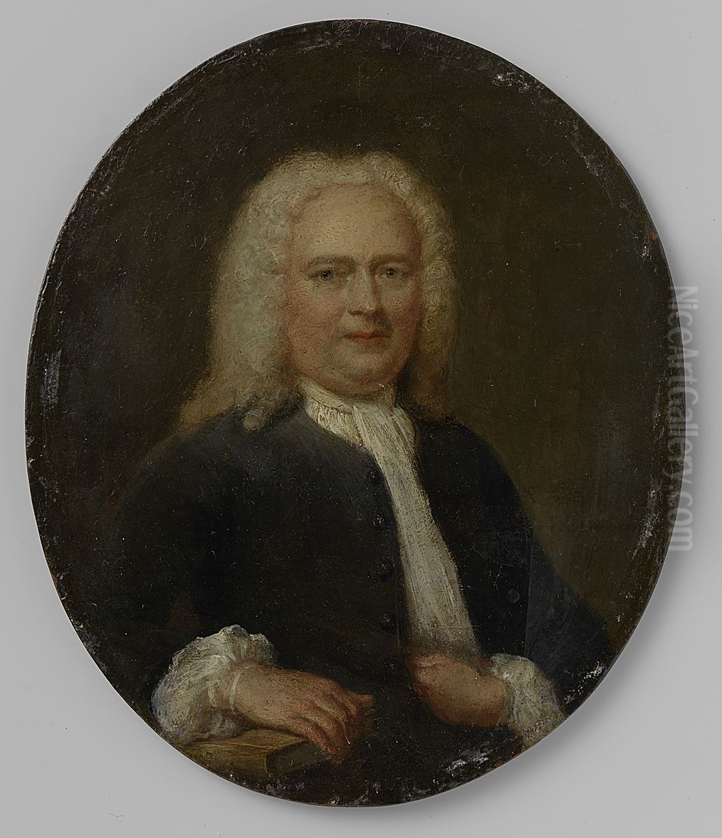 Portret van een man, misschien een lid van de familie Klinkhamer Oil Painting by Jan Maurits Quinkhard
