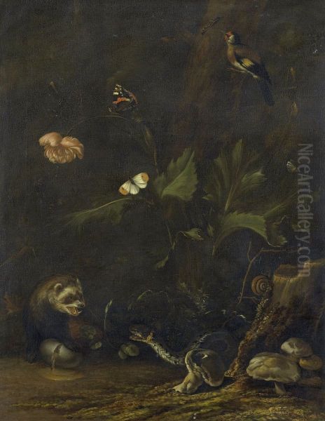 Dieren en planten Oil Painting by Anthonie Van Borssom