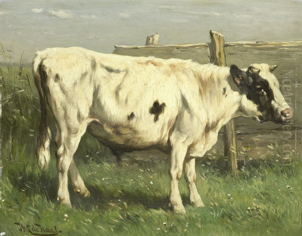 Jonge stier Oil Painting by Johannes-Hubertus-Leonardus de Haas Jonge stier Oil Painting by Johannes-Hubertus-Leonardus de Haas