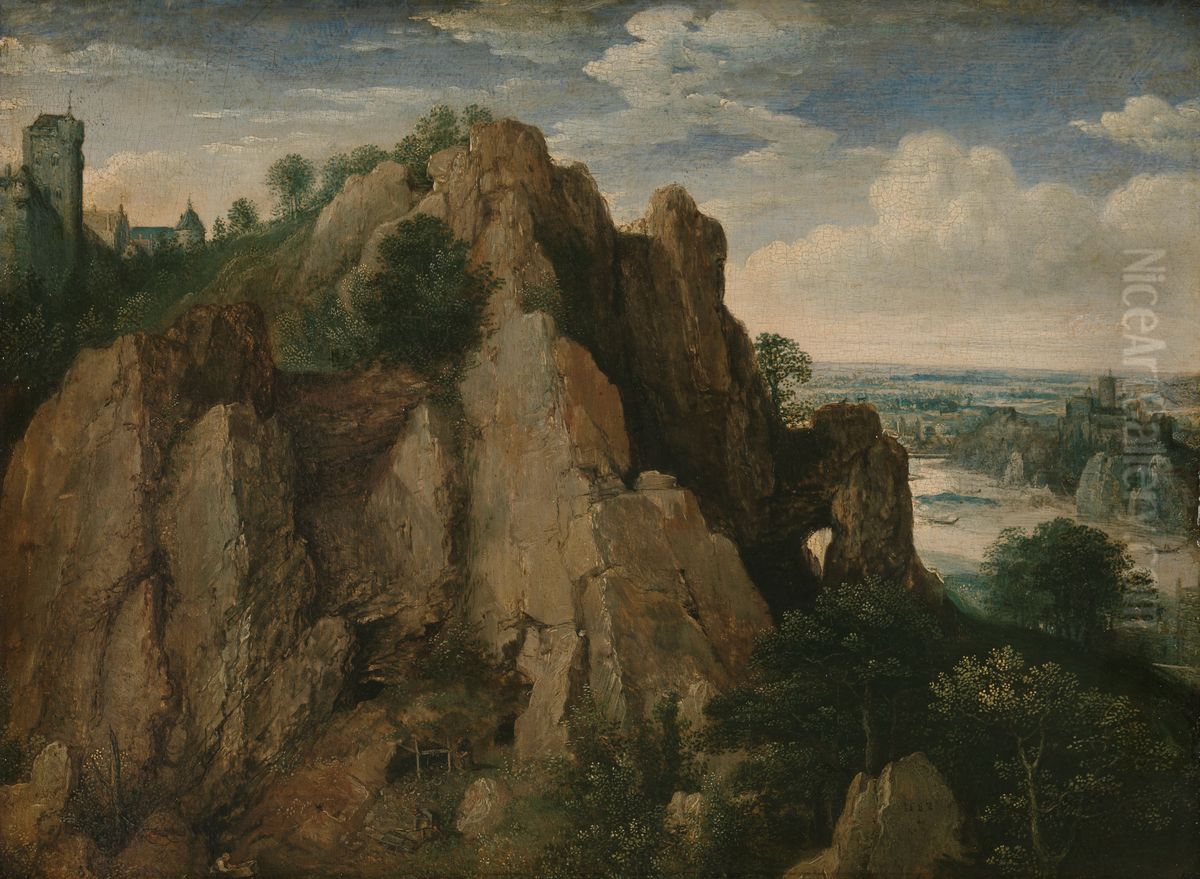 Mountainous landscape Oil Painting by Lucas van Valckenborch