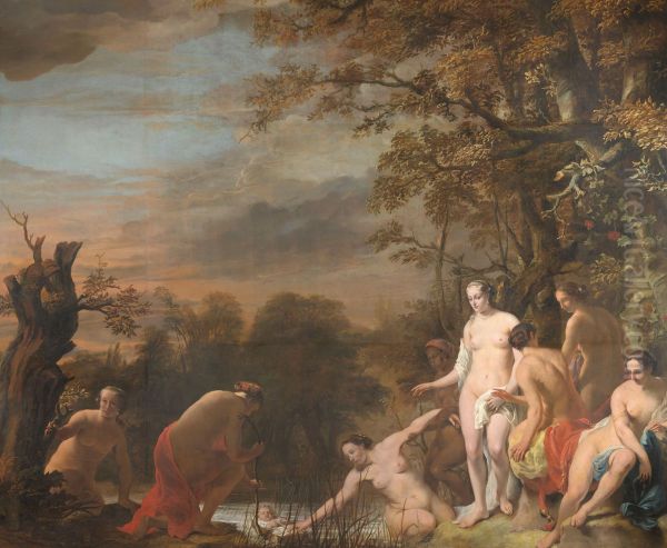Pharaoh's Daughter Discovers Moses in the Rush Basket Oil Painting by Ferdinand Bol
