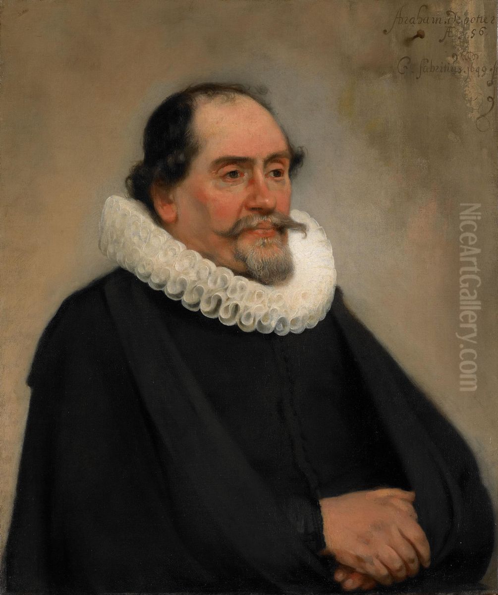 Portrait of Abraham de Potter (1592-1650) Oil Painting by Carel Fabritius