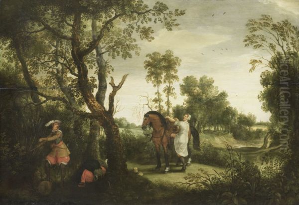 De gestrafte rover Oil Painting by Sebastiaen Vrancx