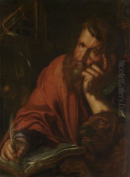 De evangelist Marcus Oil Painting by Joachim Wtewael