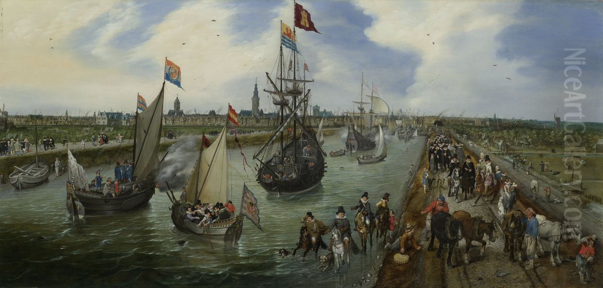 The Departure of a Dignitary from Middelburg Oil Painting by Adriaen van de Venne