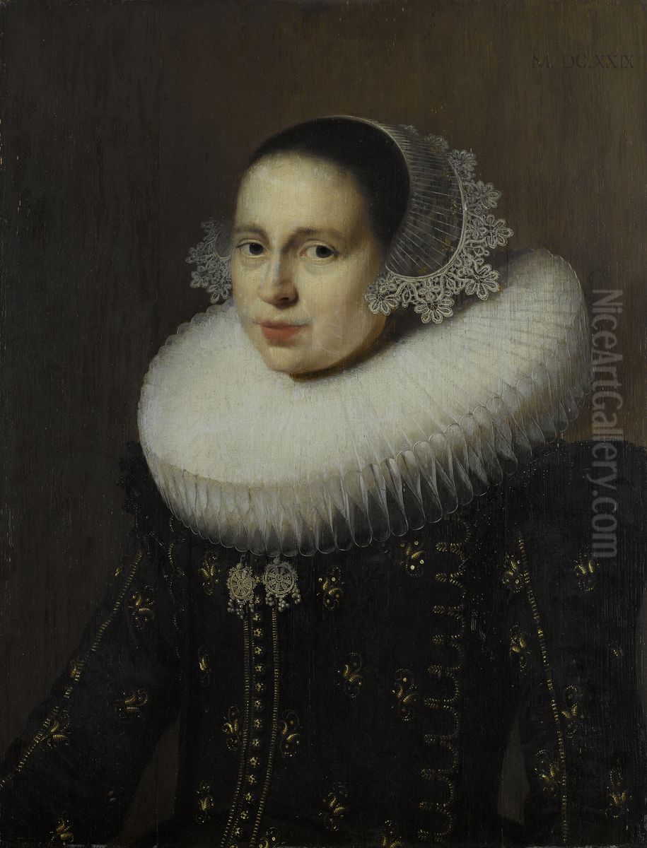 Portrait of Hendrickje Uylenburgh (1600-c. 1682) Oil Painting by Wybrand de Geest