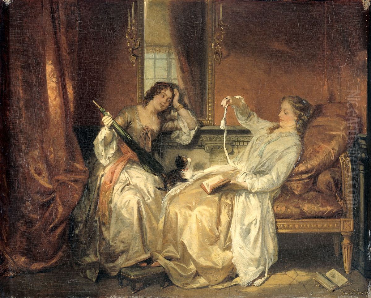 The Conversation Oil Painting by David Bles