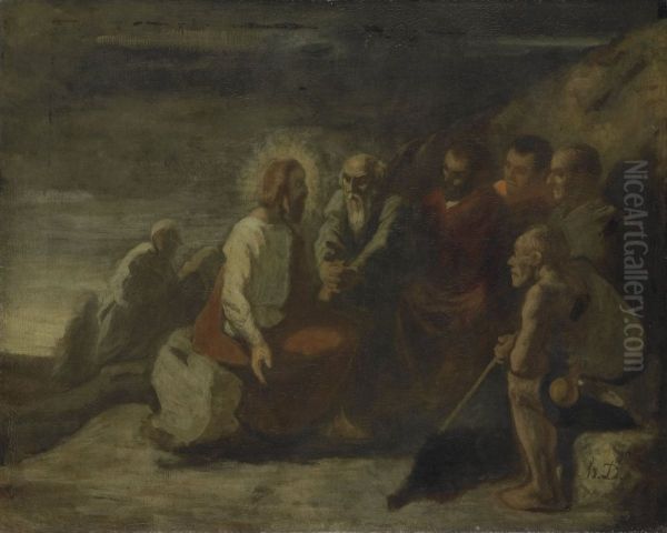 Christus en zijn discipelen Oil Painting by Honore Daumier