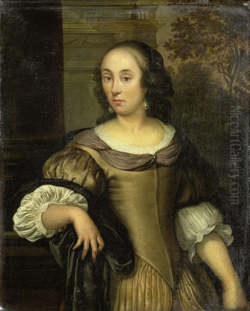 Portret van een jonge vrouw Oil Painting by Eglon van der Neer