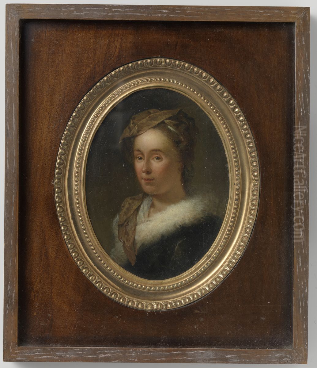 Sara Stiermans (1704-1757). Echtgenote van de schilder Oil Painting by Dionys Van Nijmegen