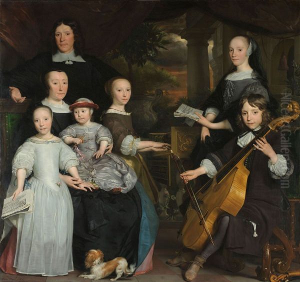 David Leeuw met zijn gezin Oil Painting by Abraham Lambertsz van den Tempel