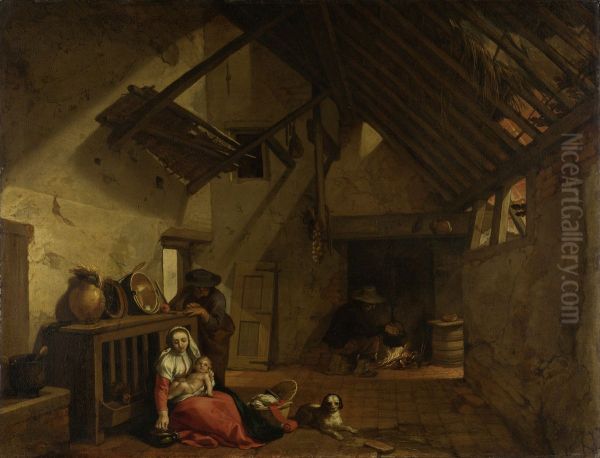 Rust op de vlucht naar Egypte Oil Painting by Abraham Bloemaert