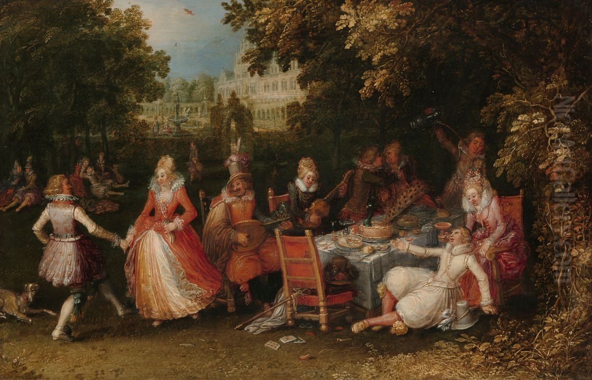 De buitenpartij Oil Painting by David Vinckboons I