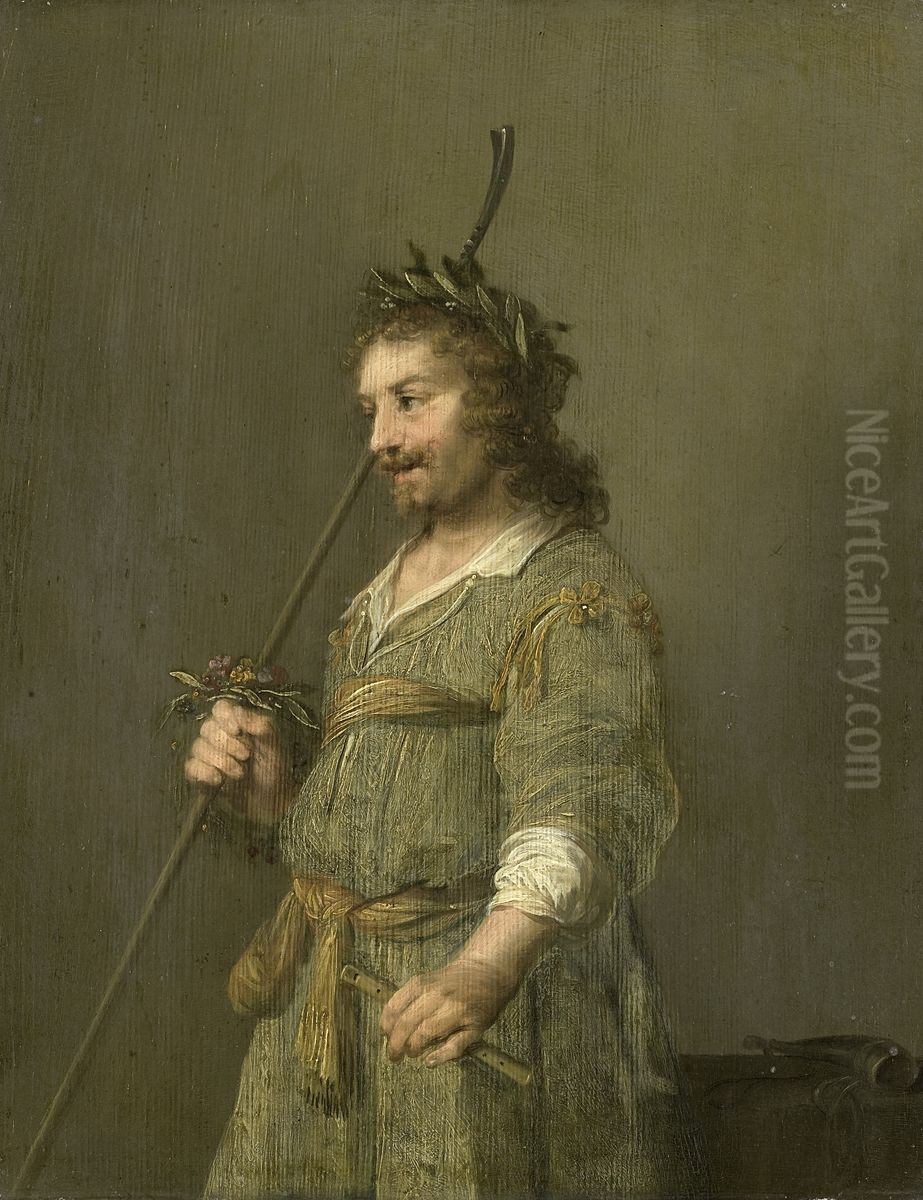 Portret van een man, gekleed als herder Oil Painting by Hendrik Gerritsz Pot