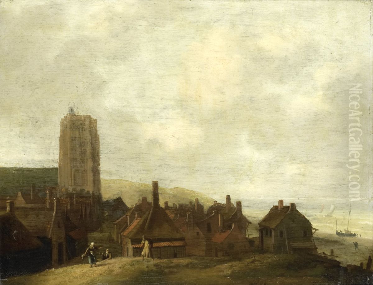 View of Egmond aan Zee Oil Painting by Ludolf Bakhuizen