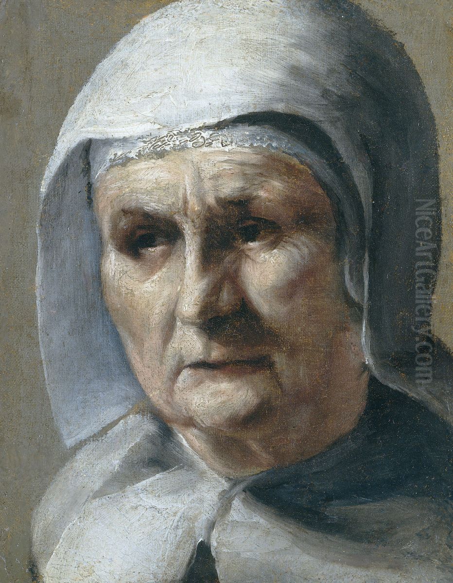 Oude vrouw. Oil Painting by Moses Ter Borch