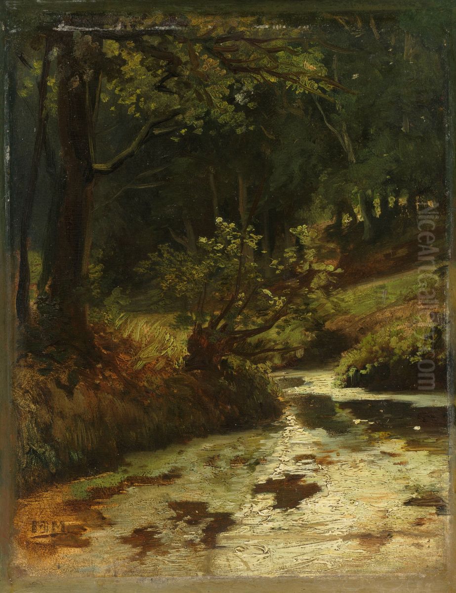 Brook in the Woods near Oosterbeek Oil Painting by Matthijs Maris