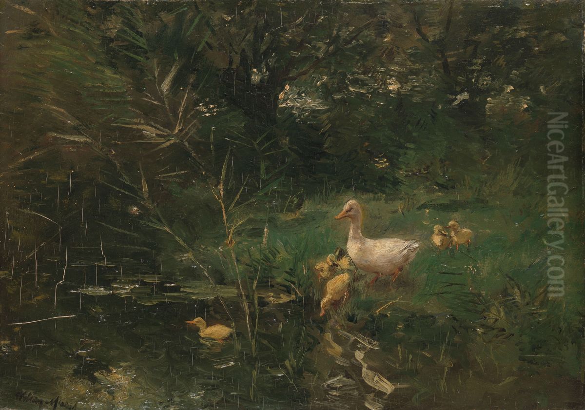 Eendjes Oil Painting by Willem Maris