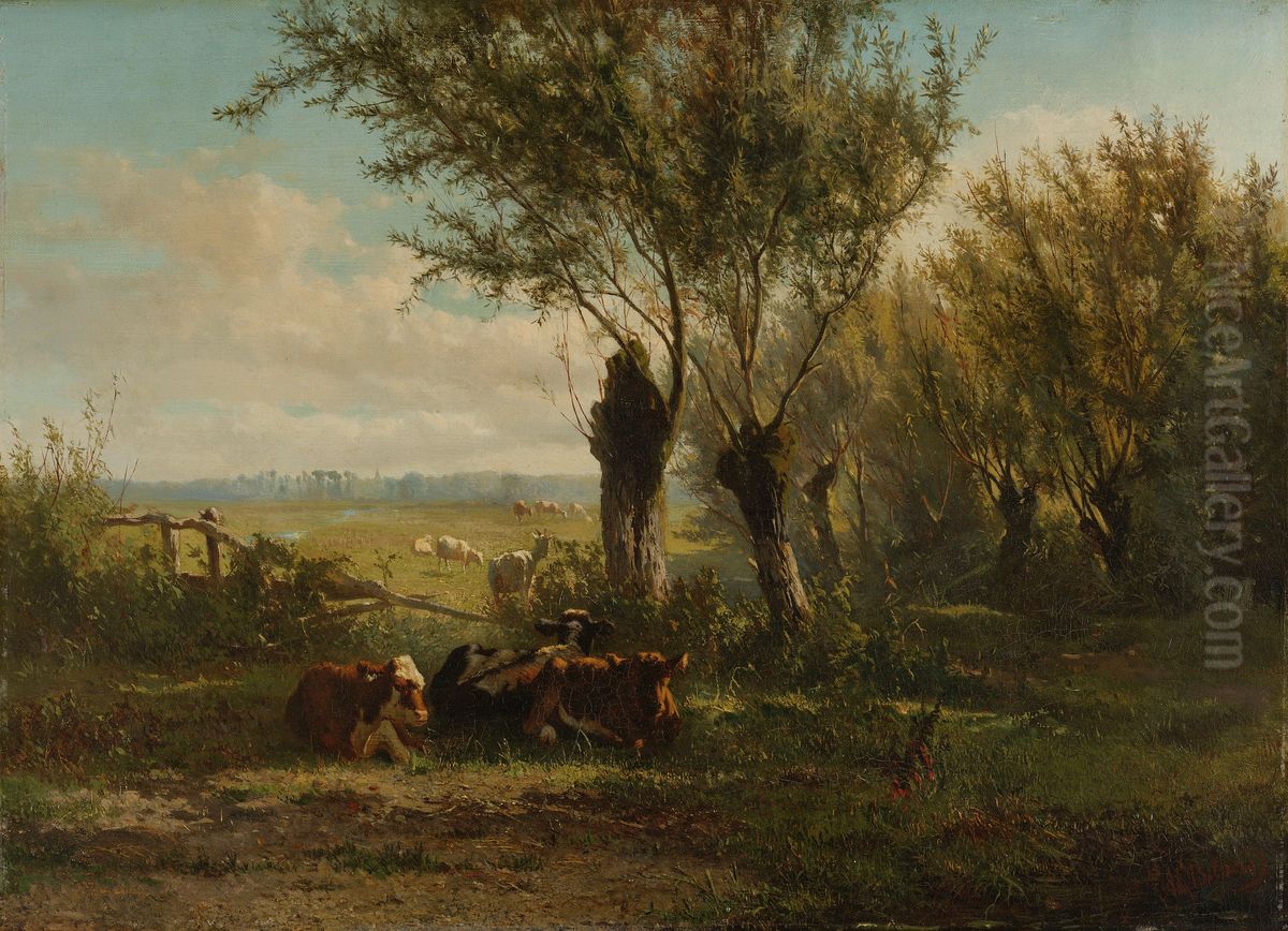 Meadow near Oosterbeek Oil Painting by Gerard Bilders
