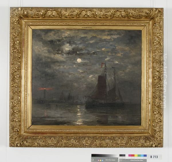 De vuurtoren van Scheveningen Oil Painting by Hendrik Willem Mesdag