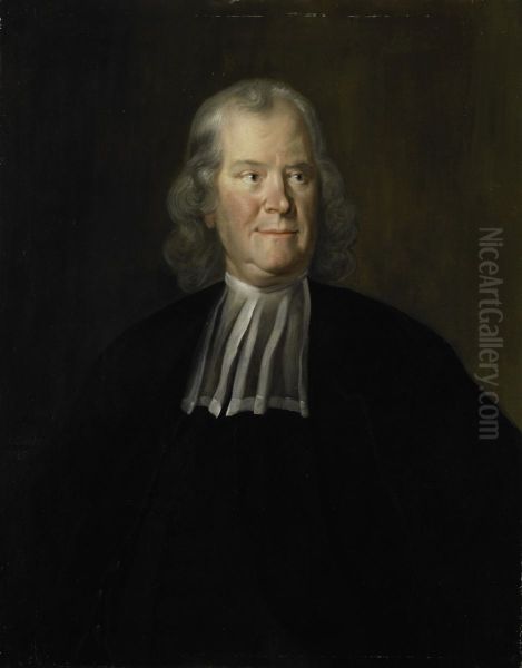 Hermanus Boerhaave (1668-1738). Geneeskundige, hoogleraar aan de universiteit te Leiden Oil Painting by Cornelis Troost