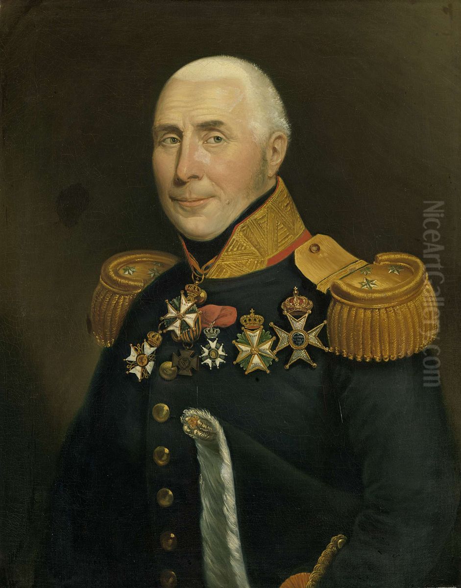 Gijsbertus Martinus Cort Heyligers (1770-1849). Lieutenant General in the Infantery Oil Painting by Jan Kieft
