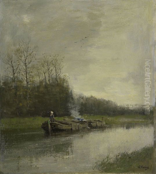 Trekvaart Oil Painting by Anton Mauve