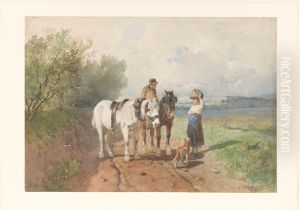 Praatje op een landweg