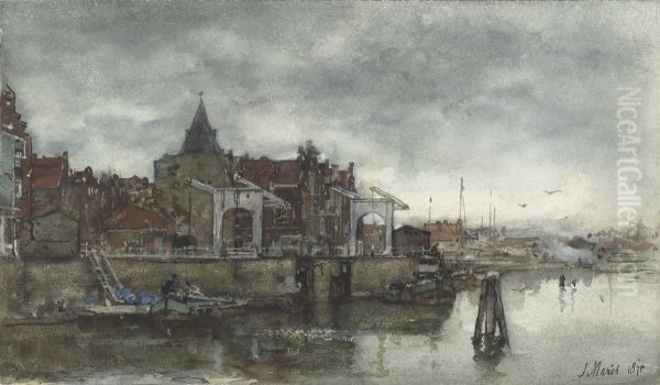De Buitenkant met de Schreierstoren te Amsterdam Oil Painting by Jacob Maris