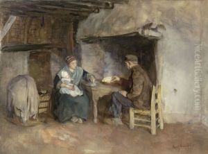 Middagmaal in een boerengezin