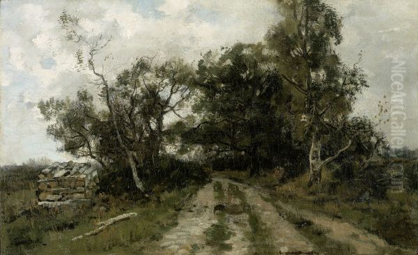 Zandweg Oil Painting by Theophile Emile Achille De Bock