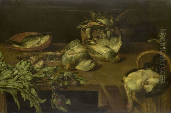 Stilleven met gevogelte Oil Painting by Alexander Adriaenssen