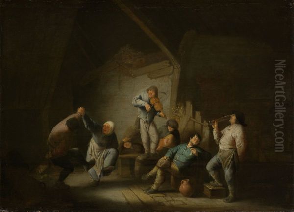 Het dansende paar Oil Painting by Adriaen van Ostade