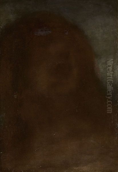 Kop van een vrouw, genaamd 'A fair beauty' Oil Painting by Matthijs Maris