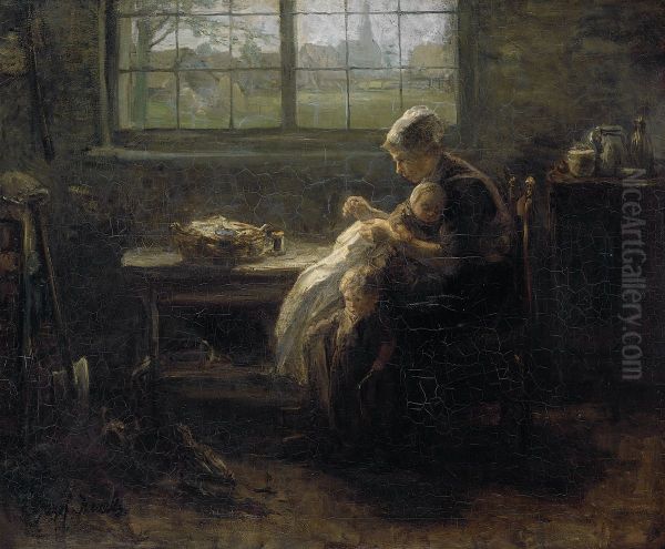 'Mother Wealth' Oil Painting by Jozef Israels