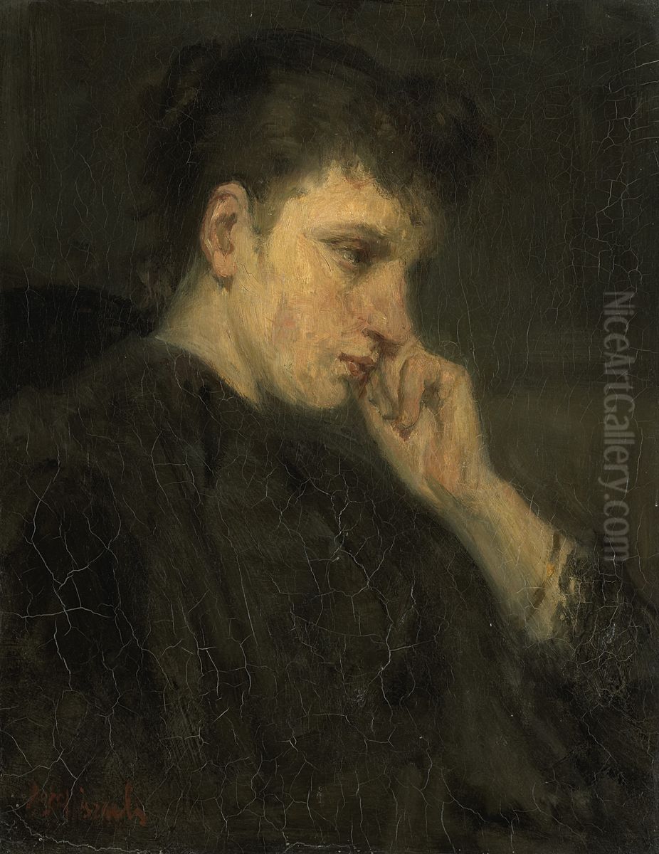'Melancholy' Oil Painting by Jozef Israels