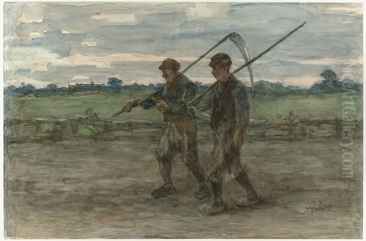 Mowers Oil Painting by Jozef Israels