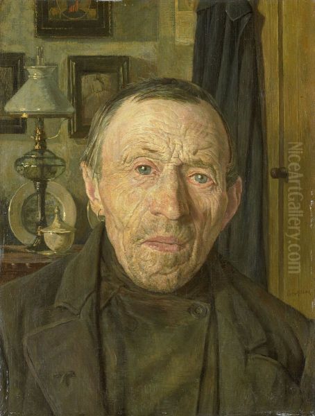 Boer uit Laren, Noord-Holland Oil Painting by Martinus van Regteren Altena