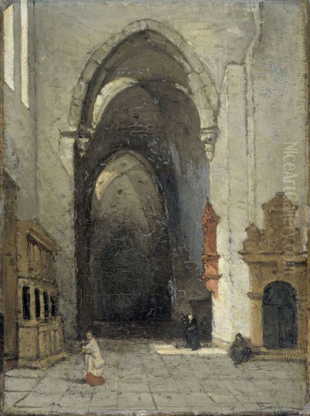 Interieur van de Domkerk te Trier Oil Painting by Johannes Bosboom