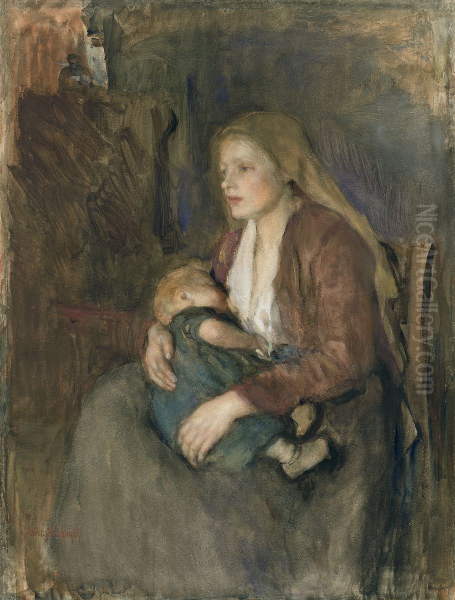 Nordic Madonna Oil Painting by Albert Neuhuys