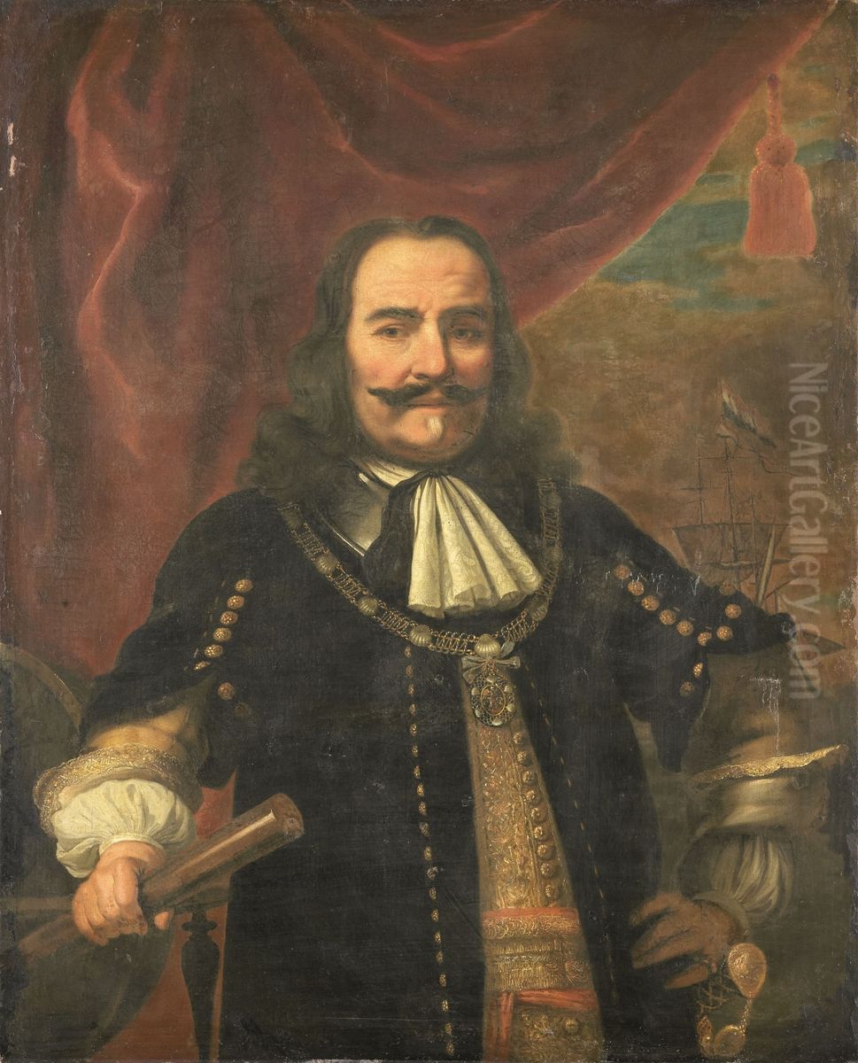 Portrait of Michiel Adriaensz. de Ruyter (1607-1676) Oil Painting by Ferdinand Bol
